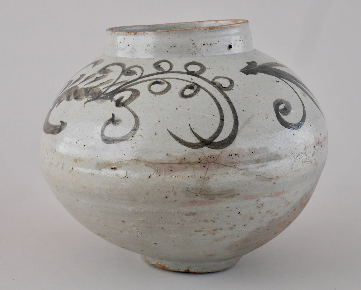 航】初だし 時代 古玩 朝鮮美術 朝鮮古陶 李朝 粉引 白磁 一輪