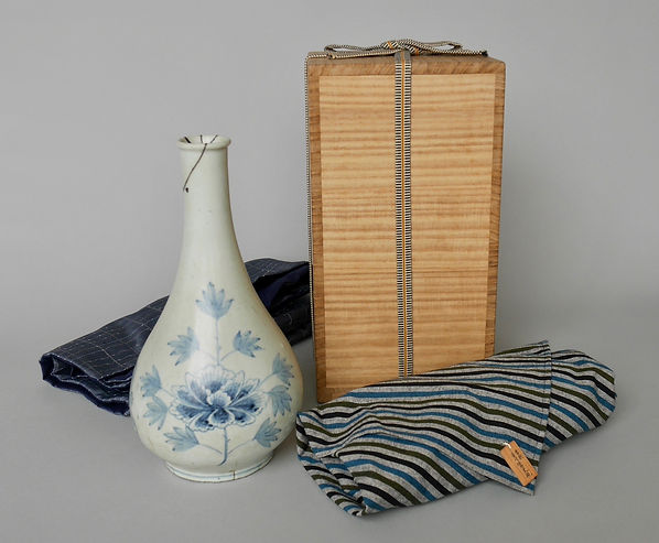 李朝 白磁 染付 分院 牡丹紋 朝鮮王朝 官窯 酒器 徳利 花