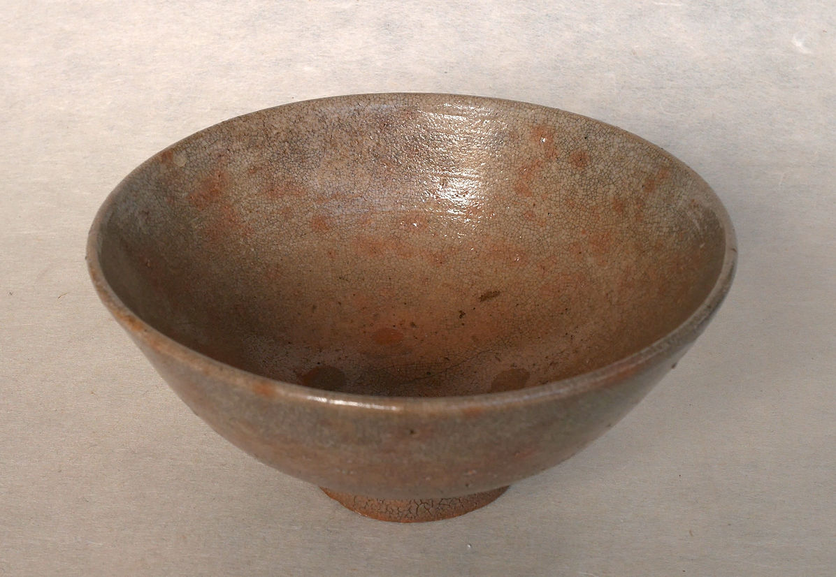 216 李朝時代初期～前期 井戸雨漏茶碗 朝鮮古陶磁 茶道具