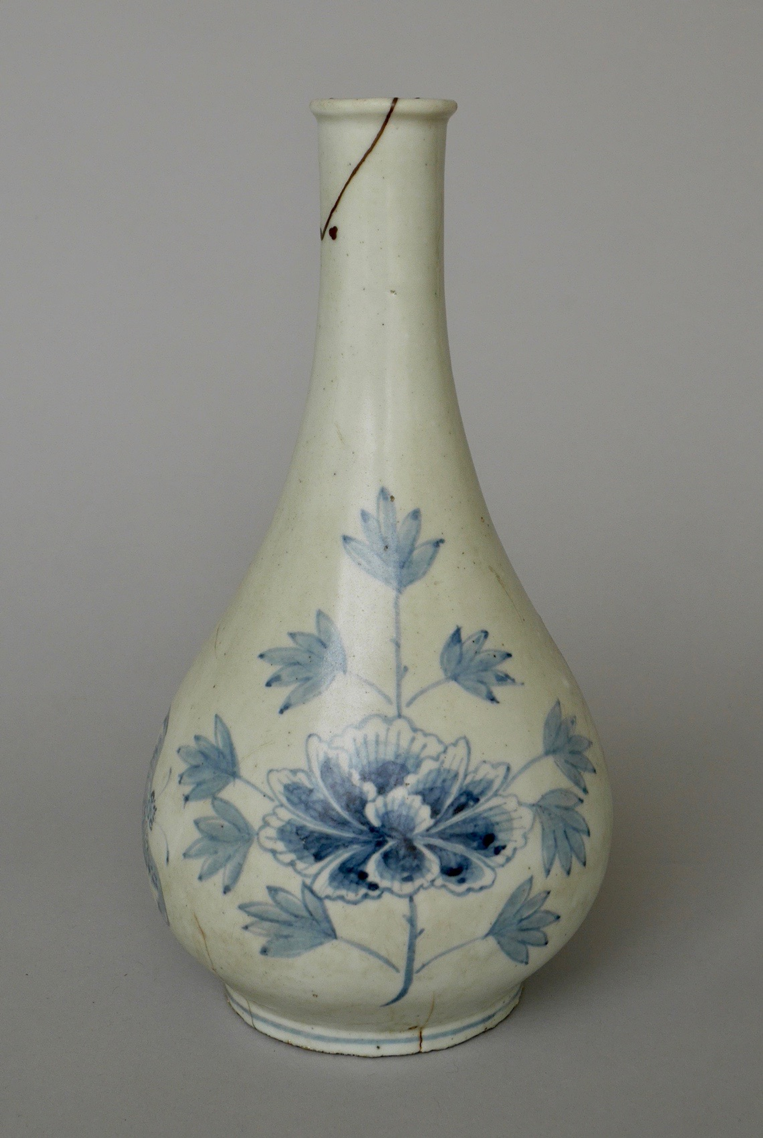 李朝 白磁 染付 分院 牡丹紋 朝鮮王朝 官窯 酒器 徳利 花