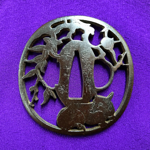 超絶技巧 江戸～明治期 栗形指輪 武者の図 里帰り品 金銀象嵌日本刀