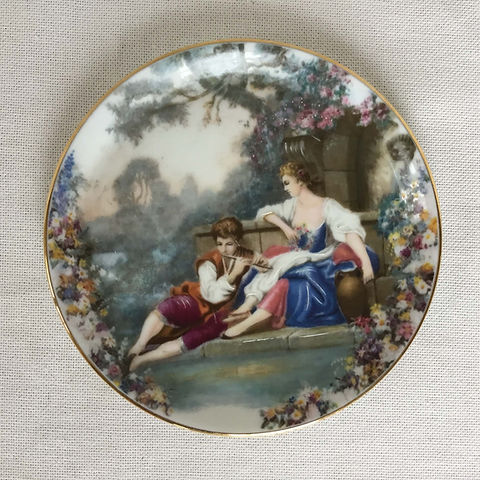 リモージュ LRL 飾り皿人物画サイン入りアンティーク