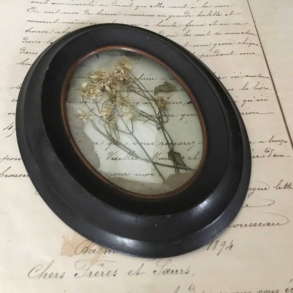 フランスアンティークナポレオン3世様式オーバル花冠ドーム額縁