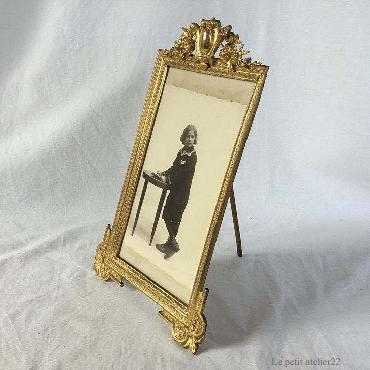 フランスアンティーク 額 フォトフレーム 写真立て 真鍮 フランス
