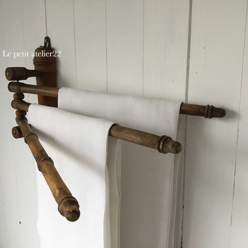 フランス アンティーク バンブー タオル /トーション 布巾 ハンガー