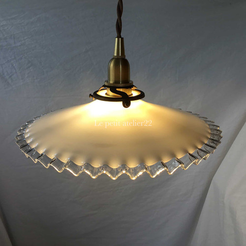 ヨーロッパアンティーク シェードのみ 手描き 一個 ガラス シェード