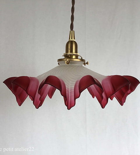 シェードのみ)フランスアンティーク 照明 ランプシェード フリル