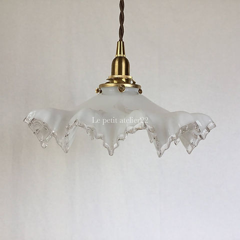 シェードのみ)フランスアンティーク 照明 ガラス ランプシェード