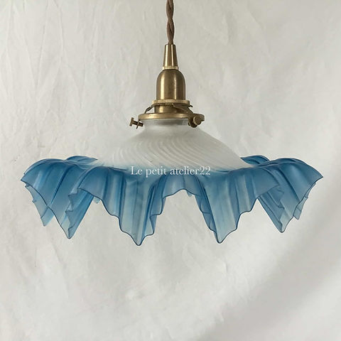 ランプシェイドのみ：アンティーク 玉虫黄色&翠&乳白&桜 ファブリル系