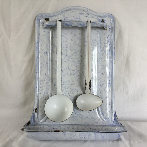 3点セット) チェコスロバキア アンティーク ホーロー レードルラック