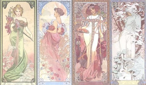 アルフォンスミュシャ 四季 春 1896年 リトグラフ アルフォンス