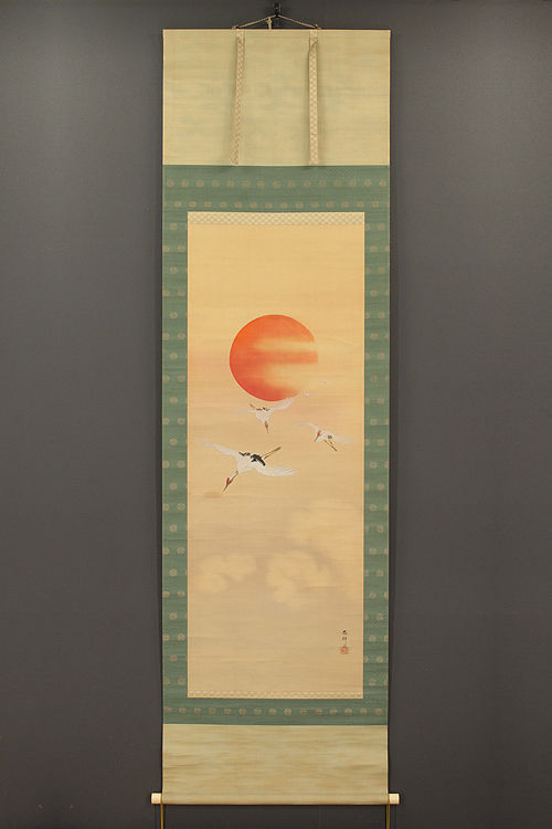 掛軸 伊藤素軒 鯉 木箱 月上 水 3-4 掛軸 伊藤素軒 鯉 木箱 月上 水 3