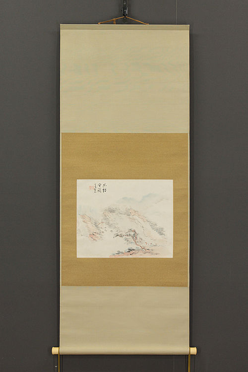 森村宜稲自筆扇面『天橋立図』掛軸 森村宜稲自筆扇面『天橋立図』掛軸