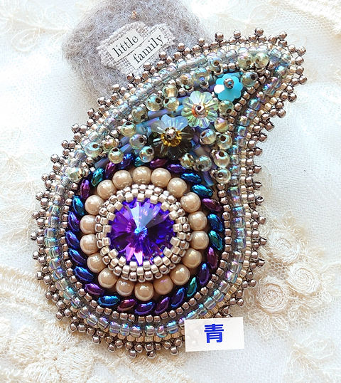 piari ハンドメイド ビーズ刺繍 ネックレス ブローチ バッグチャーム