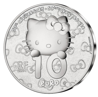 2024 France Hello Kitty in Japan 22.2g 10 euro Silver Coin | Gold