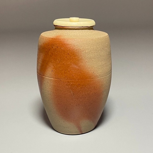 備前肩衝火襷茶入（仕覆：菊唐草） 木村陶峰造 | seishodo.com