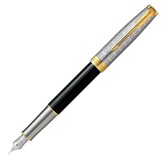 ソネット プレミアム メタル&ブラックGT 万年筆 F [18K] | パーカー