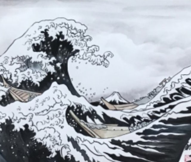 肉筆油絵(額付き)駒ヶ岳の春1980年汪