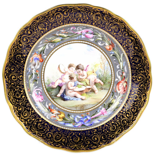 レア)オールドマイセン古典金彩装飾絵皿 レア)オールドマイセン古典