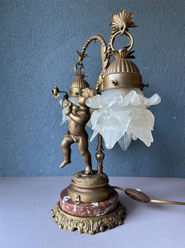 カポディモンテイタリアナポリ窯エンジェル天使とバラの置物