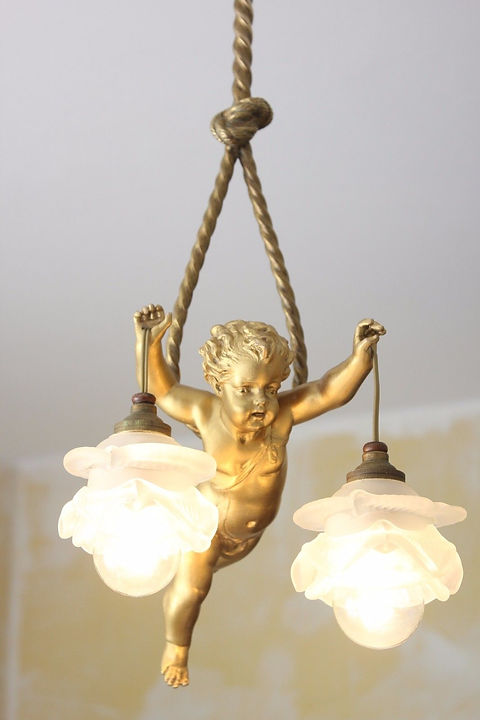 フランス アンティーク 天使 エンジェル シャンデリア ペンダント