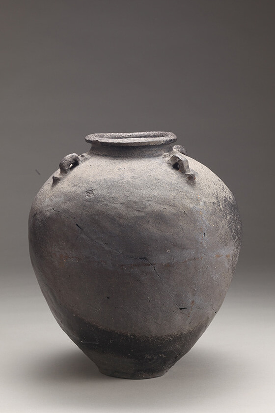 祖母懐 四耳 茶壷 高19.5cm(LC576) 志戸呂焼 瀬戸焼 祖母懐 四耳壷 茶